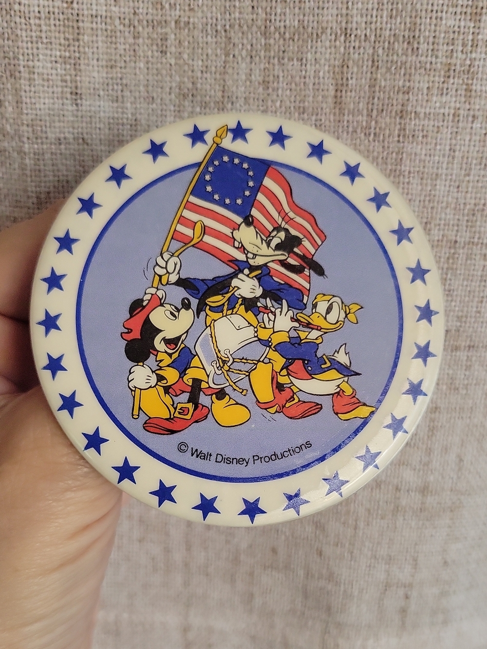 1976 American Bicentennial "America On Parade" Mickey, Donald, Goofy XL Pin